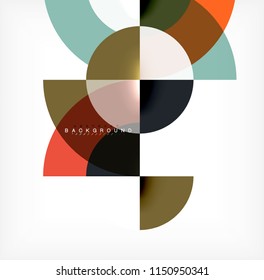 Minimal circle abstract background design, multicolored template for business or technology presentation or web brochure cover layout, wallpaper. Vector illustration
