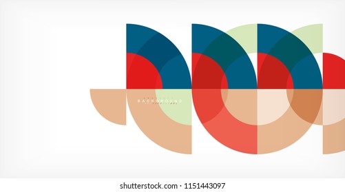 Minimal circle abstract background design, multicolored template for business or technology presentation or web brochure cover layout, wallpaper. Vector illustration