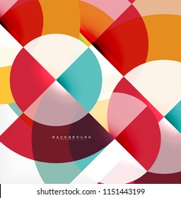 Diseño de fondo abstracto de círculo mínimo, plantilla multicolor para presentación de negocios o tecnología o diseño de portada de folletos web, fondo de pantalla. Ilustración del vector