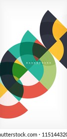 Minimal circle abstract background design, multicolored template for business or technology presentation or web brochure cover layout, wallpaper. Vector illustration
