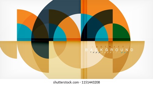 Minimaler Kreis abstraktes Hintergrunddesign, mehrfarbige Vorlage für Geschäfts- oder Technologiepräsentation oder Web-Broschürenlayout, Bildschirmhintergrund. Vektorgrafik