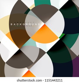 Minimal circle abstract background design, multicolored template for business or technology presentation or web brochure cover layout, wallpaper. Vector illustration