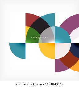 Minimal circle abstract background design, multicolored template for business or technology presentation or web brochure cover layout, wallpaper. Vector illustration