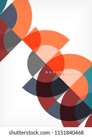 Minimal circle abstract background design, multicolored template for business or technology presentation or web brochure cover layout, wallpaper. Vector illustration