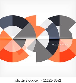Diseño de fondo abstracto de círculo mínimo, plantilla multicolor para presentación de negocios o tecnología o diseño de portada de folletos web, fondo de pantalla. Ilustración del vector