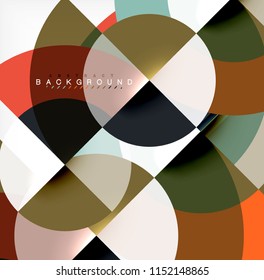 Minimal circle abstract background design, multicolored template for business or technology presentation or web brochure cover layout, wallpaper. Vector illustration