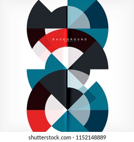 Minimal circle abstract background design, multicolored template for business or technology presentation or web brochure cover layout, wallpaper. Vector illustration