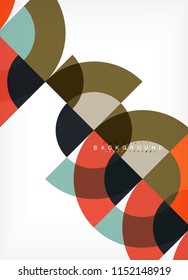 Minimal circle abstract background design, multicolored template for business or technology presentation or web brochure cover layout, wallpaper. Vector illustration