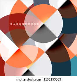 Minimal circle abstract background design, multicolored template for business or technology presentation or web brochure cover layout, wallpaper. Vector illustration