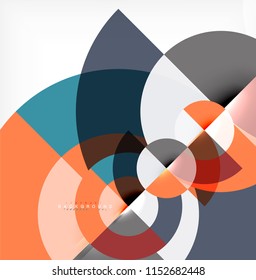 Minimal circle abstract background design, multicolored template for business or technology presentation or web brochure cover layout, wallpaper. Vector illustration