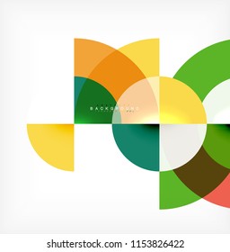 Minimal circle abstract background design, multicolored template for business or technology presentation or web brochure cover layout, wallpaper. Vector illustration