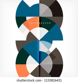 Diseño de fondo abstracto de círculo mínimo, plantilla multicolor para presentación de negocios o tecnología o diseño de portada de folletos web, fondo de pantalla. Ilustración del vector