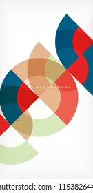 Diseño de fondo abstracto de círculo mínimo, plantilla multicolor para presentación de negocios o tecnología o diseño de portada de folletos web, fondo de pantalla. Ilustración del vector