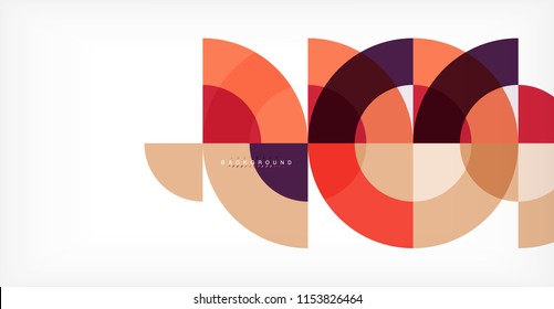 Minimal circle abstract background design, multicolored template for business or technology presentation or web brochure cover layout, wallpaper. Vector illustration