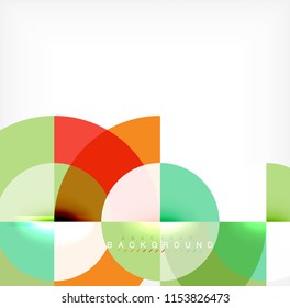Diseño de fondo abstracto de círculo mínimo, plantilla multicolor para presentación de negocios o tecnología o diseño de portada de folletos web, fondo de pantalla. Ilustración del vector