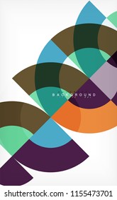 Minimal circle abstract background design, multicolored template for business or technology presentation or web brochure cover layout, wallpaper. Vector illustration