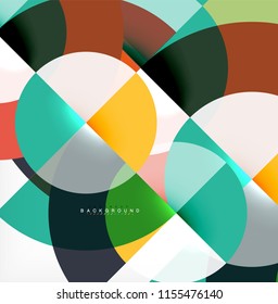 Minimal circle abstract background design, multicolored template for business or technology presentation or web brochure cover layout, wallpaper. Vector illustration