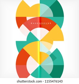Minimal circle abstract background design, multicolored template for business or technology presentation or web brochure cover layout, wallpaper. Vector illustration