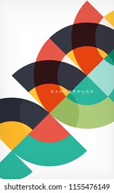 Minimal circle abstract background design, multicolored template for business or technology presentation or web brochure cover layout, wallpaper. Vector illustration