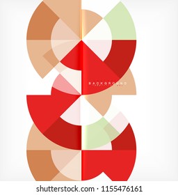 Minimal circle abstract background design, multicolored template for business or technology presentation or web brochure cover layout, wallpaper. Vector illustration