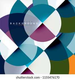 Minimal circle abstract background design, multicolored template for business or technology presentation or web brochure cover layout, wallpaper. Vector illustration