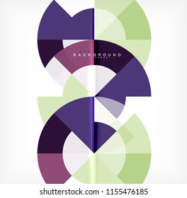 Minimal circle abstract background design, multicolored template for business or technology presentation or web brochure cover layout, wallpaper. Vector illustration