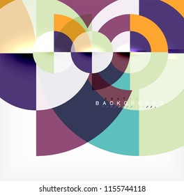 Minimal circle abstract background design, multicolored template for business or technology presentation or web brochure cover layout, wallpaper. Vector illustration