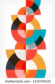 Diseño de fondo abstracto de círculo mínimo, plantilla multicolor para presentación de negocios o tecnología o diseño de portada de folletos web, fondo de pantalla. Ilustración del vector