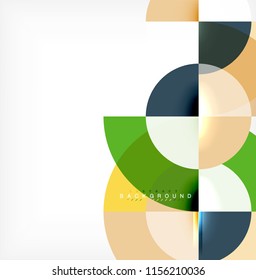 Diseño de fondo abstracto de círculo mínimo, plantilla multicolor para presentación de negocios o tecnología o diseño de portada de folletos web, fondo de pantalla. Ilustración del vector