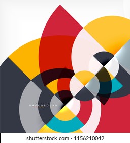 Minimal circle abstract background design, multicolored template for business or technology presentation or web brochure cover layout, wallpaper. Vector illustration