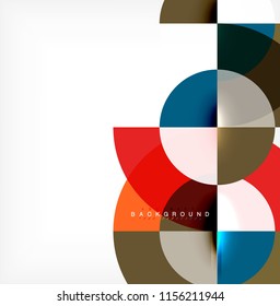 Minimal circle abstract background design, multicolored template for business or technology presentation or web brochure cover layout, wallpaper. Vector illustration