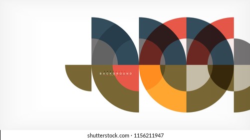 Minimal circle abstract background design, multicolored template for business or technology presentation or web brochure cover layout, wallpaper. Vector illustration