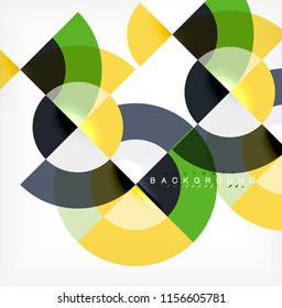 Design de fundo abstrato círculo mínimo, modelo multicolorido para apresentação de negócios ou tecnologia ou web brochura layout de capa, papel de parede. Ilustração vetorial