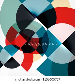Design de fundo abstrato círculo mínimo, modelo multicolorido para apresentação de negócios ou tecnologia ou web brochura layout de capa, papel de parede. Ilustração vetorial