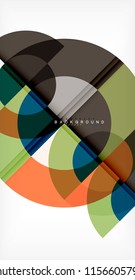 Minimal circle abstract background design, multicolored template for business or technology presentation or web brochure cover layout, wallpaper. Vector illustration