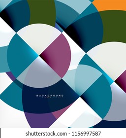 Minimal circle abstract background design, multicolored template for business or technology presentation or web brochure cover layout, wallpaper. Vector illustration