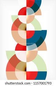 Minimal circle abstract background design, multicolored template for business or technology presentation or web brochure cover layout, wallpaper. Vector illustration