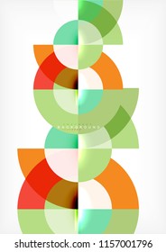 Minimal circle abstract background design, multicolored template for business or technology presentation or web brochure cover layout, wallpaper. Vector illustration