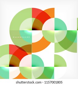 Diseño de fondo abstracto de círculo mínimo, plantilla multicolor para presentación de negocios o tecnología o diseño de portada de folletos web, fondo de pantalla. Ilustración del vector