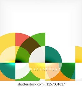 Minimal circle abstract background design, multicolored template for business or technology presentation or web brochure cover layout, wallpaper. Vector illustration
