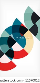 Minimal circle abstract background design, multicolored template for business or technology presentation or web brochure cover layout, wallpaper. Vector illustration