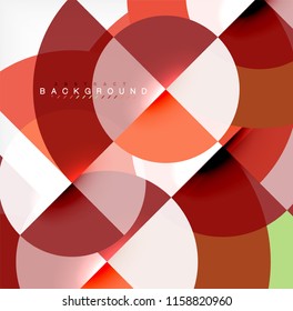 Minimal circle abstract background design, multicolored template for business or technology presentation or web brochure cover layout, wallpaper. Vector illustration