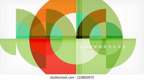 Minimal circle abstract background design, multicolored template for business or technology presentation or web brochure cover layout, wallpaper. Vector illustration
