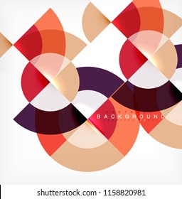 Minimal circle abstract background design, multicolored template for business or technology presentation or web brochure cover layout, wallpaper. Vector illustration