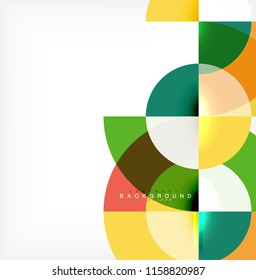 Diseño de fondo abstracto de círculo mínimo, plantilla multicolor para presentación de negocios o tecnología o diseño de portada de folletos web, fondo de pantalla. Ilustración del vector
