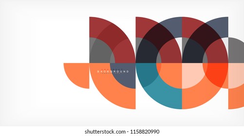 Minimal circle abstract background design, multicolored template for business or technology presentation or web brochure cover layout, wallpaper. Vector illustration