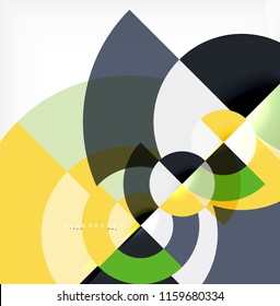 Minimal circle abstract background design, multicolored template for business or technology presentation or web brochure cover layout, wallpaper. Vector illustration