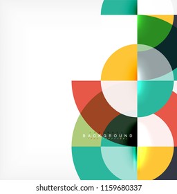 Minimal circle abstract background design, multicolored template for business or technology presentation or web brochure cover layout, wallpaper. Vector illustration