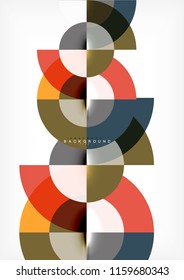 Minimal circle abstract background design, multicolored template for business or technology presentation or web brochure cover layout, wallpaper. Vector illustration