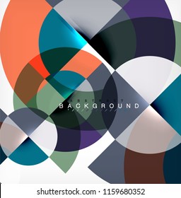 Minimal circle abstract background design, multicolored template for business or technology presentation or web brochure cover layout, wallpaper. Vector illustration